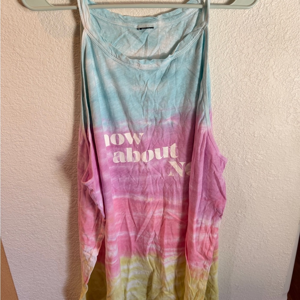 Tie-Dye Scoop Neck Tank Top in Pastel Multi